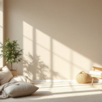 Helles Wohnzimmer mit großen Fenstern, neutral gestrichenen Wänden und angenehmer Atmosphäre, repräsentativ für nachhaltige Malerarbeiten Innenraum in einem modernen Wohnbereich.
